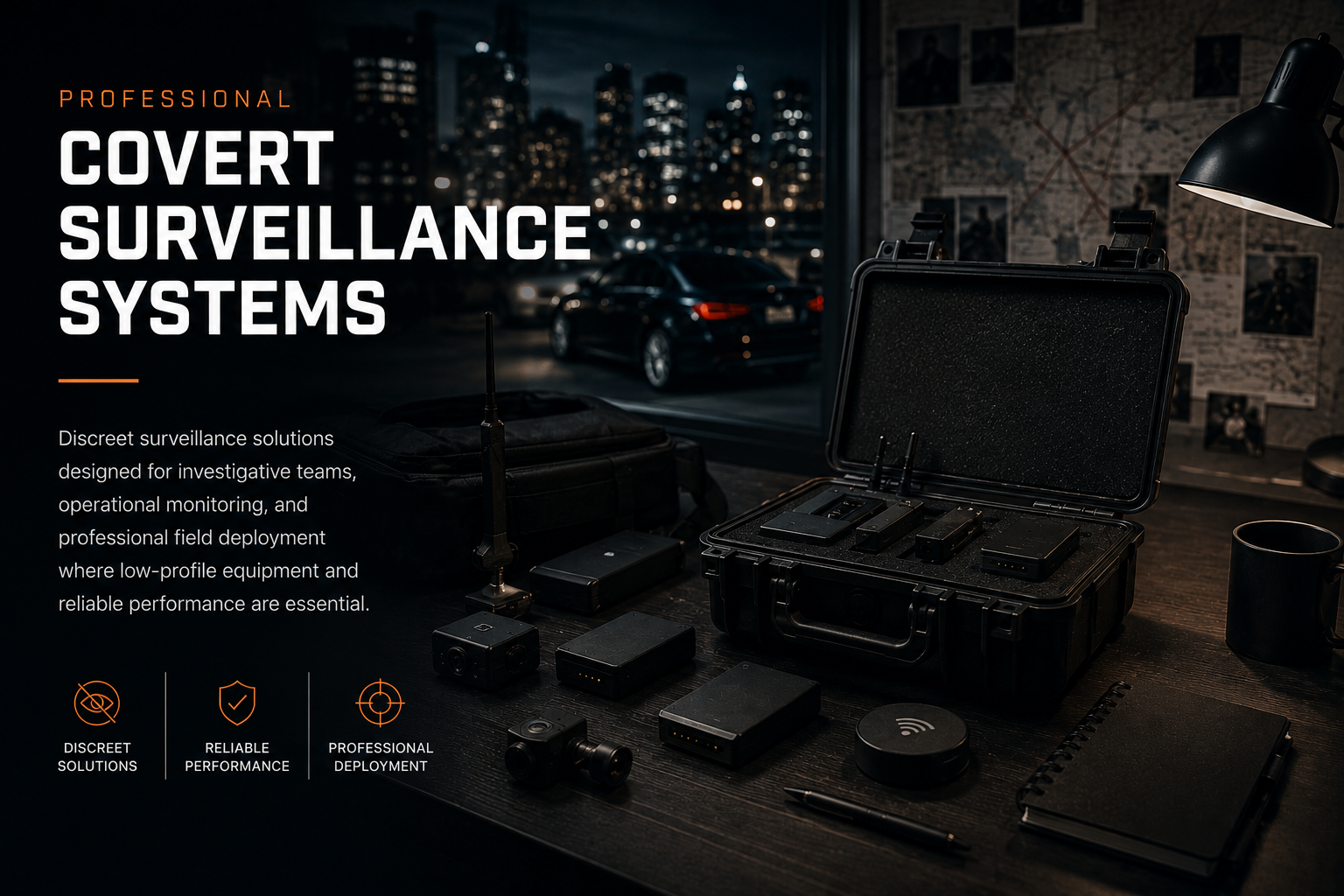 Professional covert surveillance systems for investigative teams and operational field deployment
