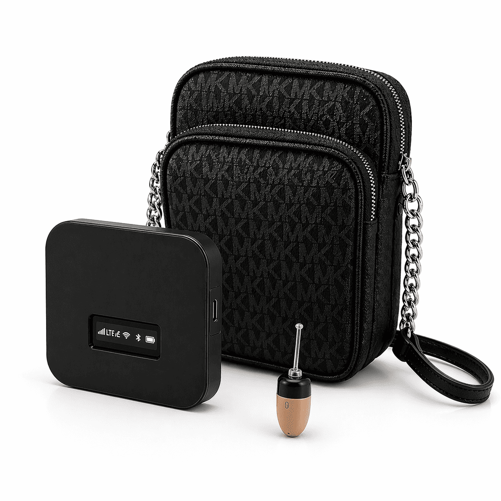 Discreet wearable surveillance purse system designed for investigative operations and mobile field monitoring deployment